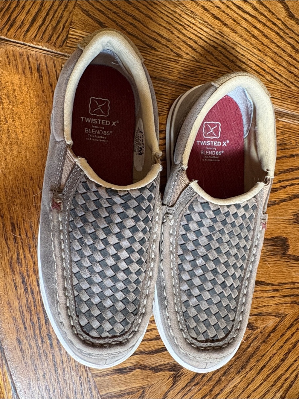 Twisted X Kids Taupe Woven Slip-On Loafers